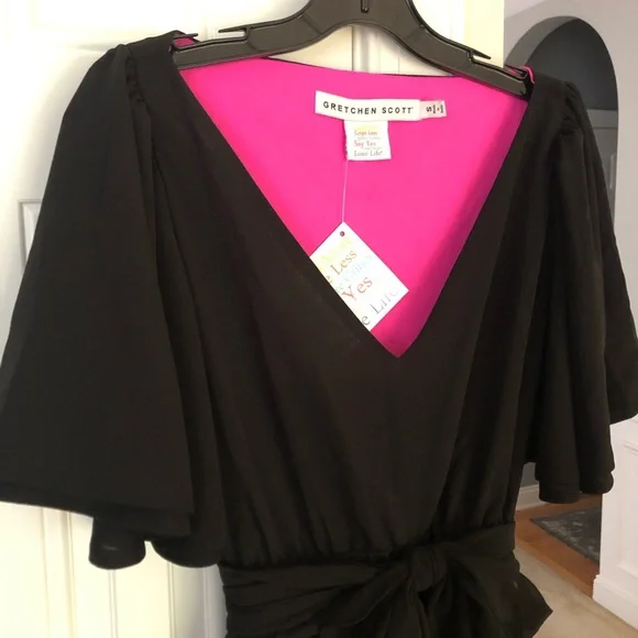 New w Tag: Gretchen Scott Melody Dress. Black. Size 6 - Picture 6 of 13
